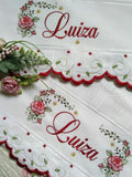 Conjunto barra bordada 2 peças