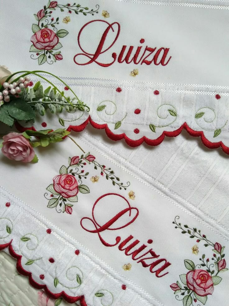 Conjunto barra bordada 2 piezas